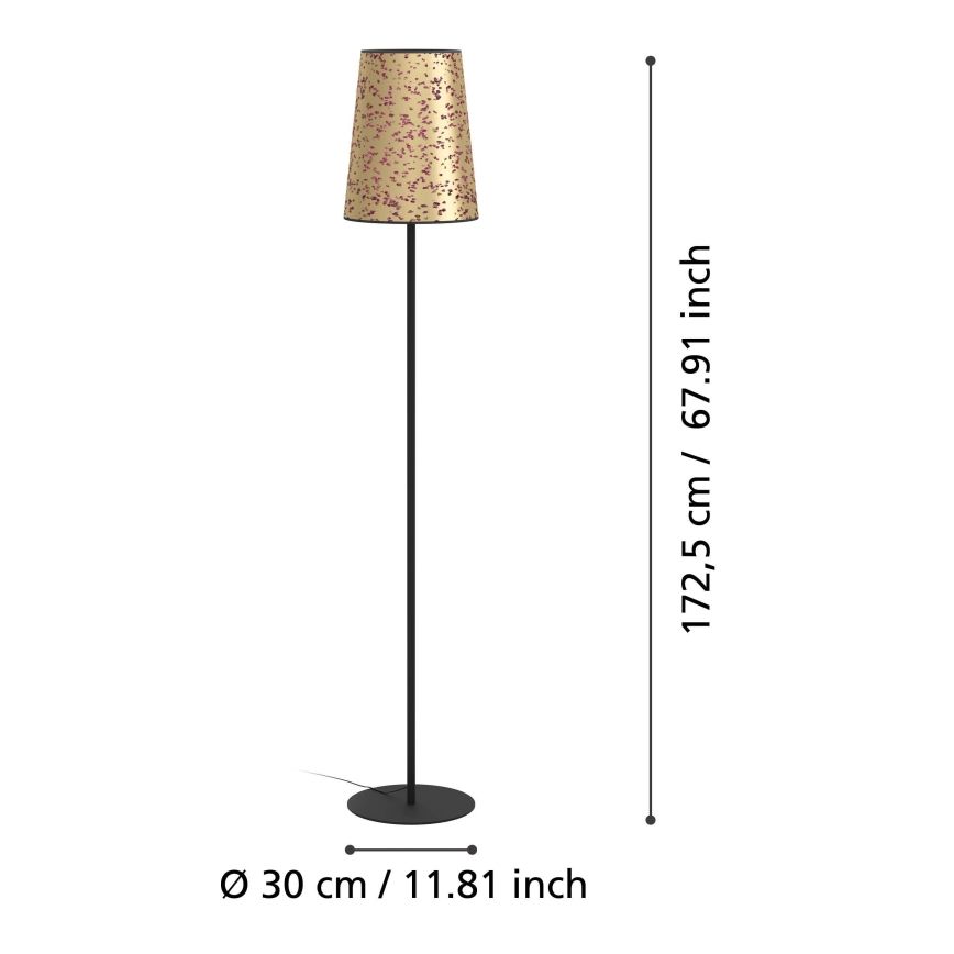 Eglo - Торшер 1xE27/25W/230V золотистый/розовый