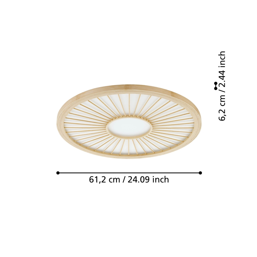 Eglo - Світлодіодний стельовий світильник з регулюванням яскравості LED/36W/230V 4000K бежевий