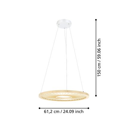 Eglo - Светодиодная подвесная люстра с регулированием яркости LED/36W/230V 4000K бежевый