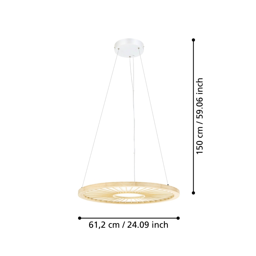 Eglo - Светодиодная подвесная люстра с регулированием яркости LED/36W/230V 4000K бежевый