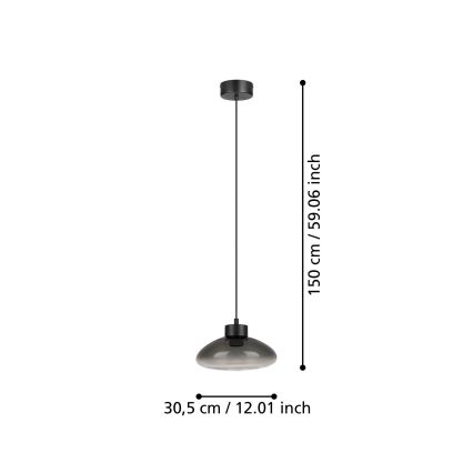 Eglo - Світлодіодна підвісна люстра з регулюванням яскравості LED/5,4W/230V 2700K димчастий