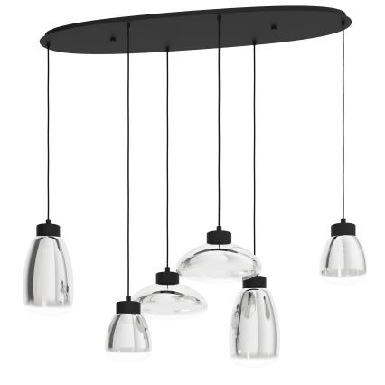 Eglo - Світлодіодна підвісна люстра з регулюванням яскравості 6xLED/5,4W/230V 2700K димчастий
