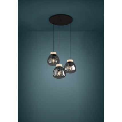 Eglo - Підвісна люстра 3xE27/40W/230V димчастий