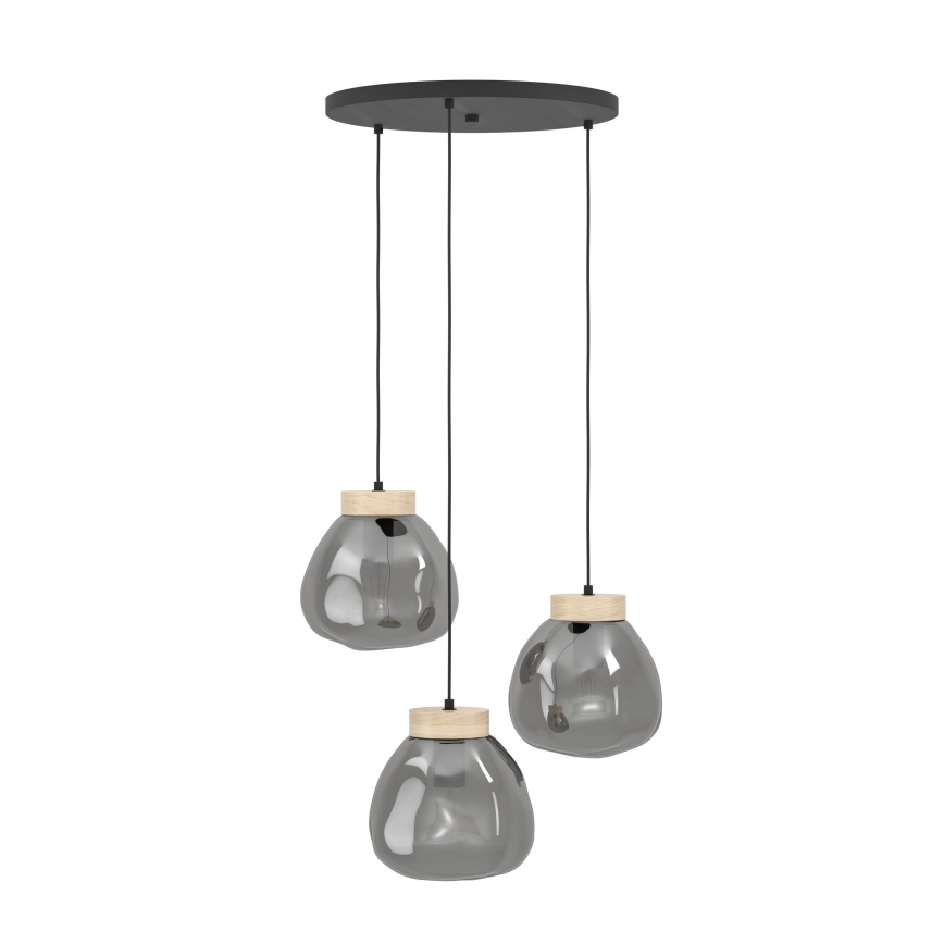 Eglo - Подвесная люстра 3xE27/40W/230V дымчатый