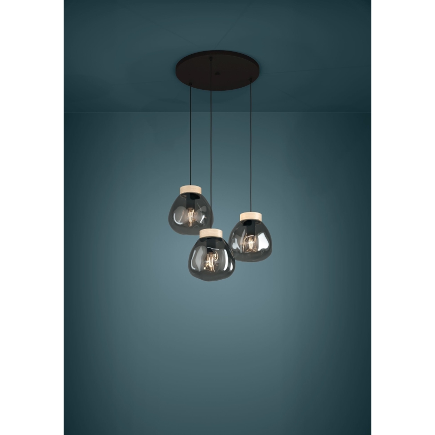 Eglo - Подвесная люстра 3xE27/40W/230V дымчатый