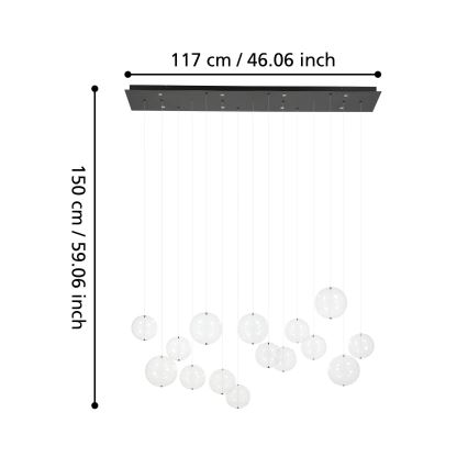 Eglo - Светодиодная подвесная люстра с регулированием яркости 8xLED/4,2W/230V 3000K прозрачная