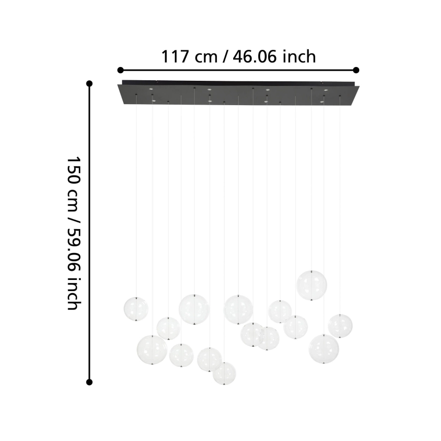 Eglo - Светодиодная подвесная люстра с регулированием яркости 8xLED/4,2W/230V 3000K прозрачная