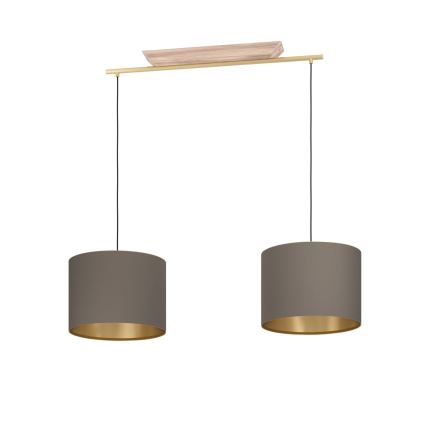 Eglo - Підвісна люстра 2xE27/40W/230V коричневий/золотий