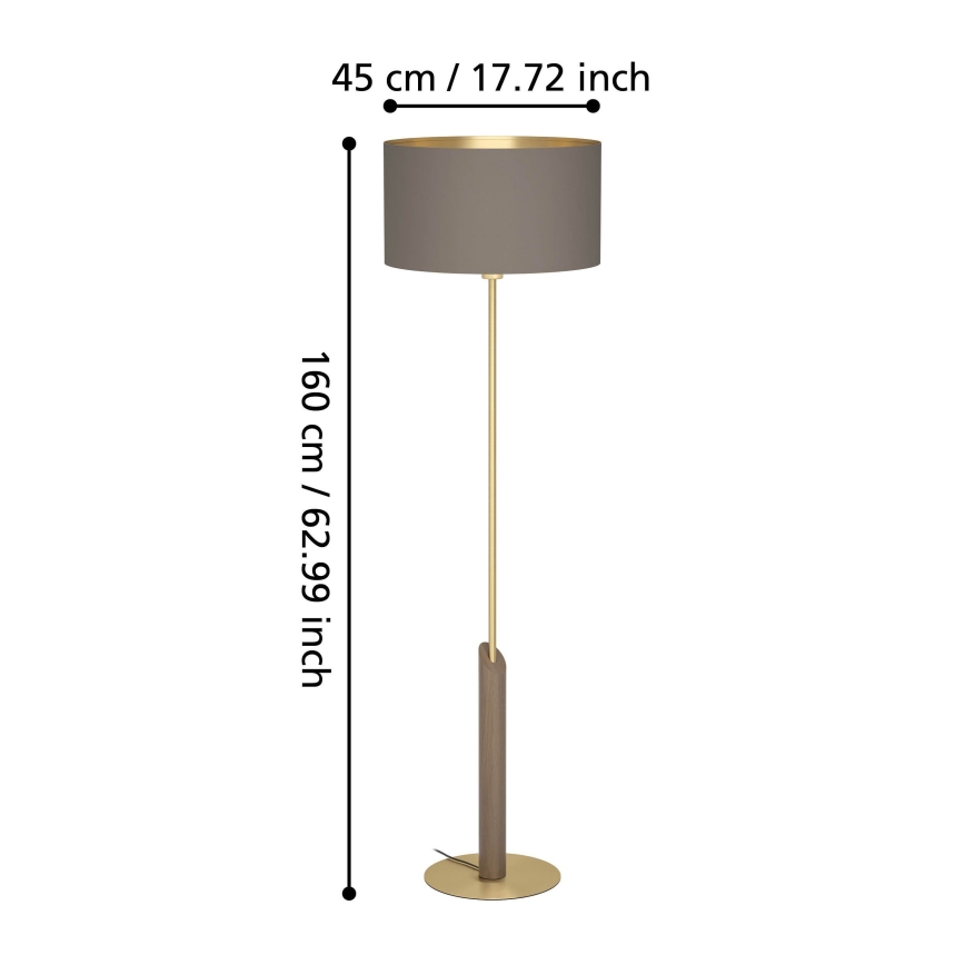 Eglo - Торшер 1xE27/40W/230V коричневий/золотий