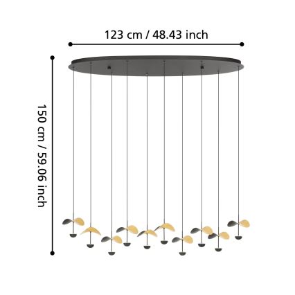 Eglo - Светодиодная подвесная люстра с регулированием яркости 10xLED/2,3W/230V 3000K