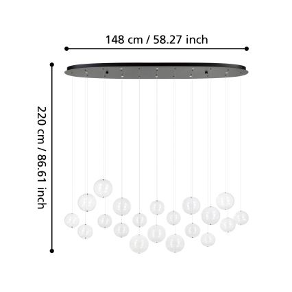 Eglo - Светодиодная подвесная люстра с регулированием яркости 8xLED/4,2W/230V 3000K прозрачная