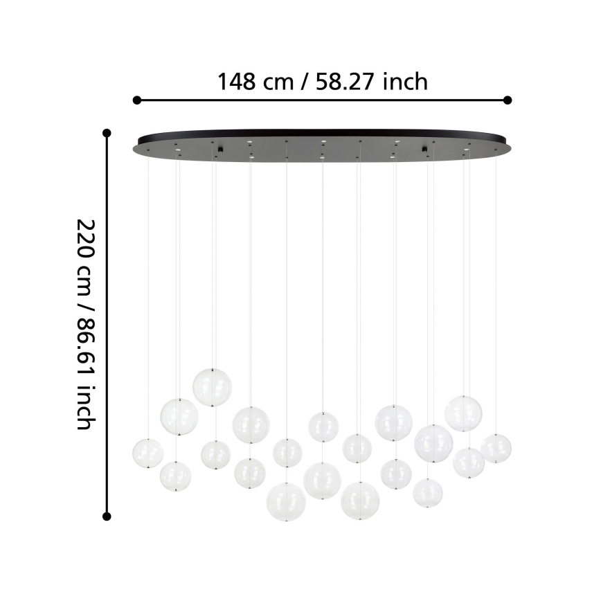 Eglo - Светодиодная подвесная люстра с регулированием яркости 8xLED/4,2W/230V 3000K прозрачная