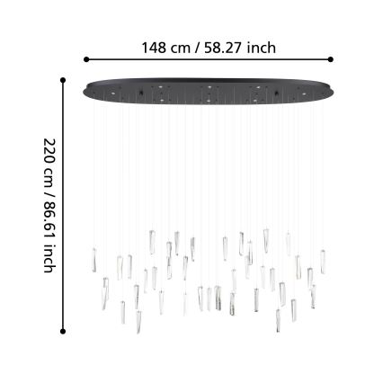 Eglo - Светодиодная подвесная люстра с регулированием яркости 8xLED/4,2W/230V 3000K прозрачная