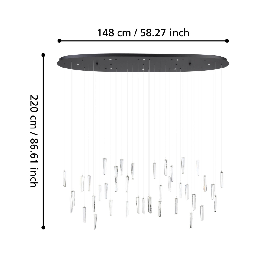 Eglo - Светодиодная подвесная люстра с регулированием яркости 8xLED/4,2W/230V 3000K прозрачная