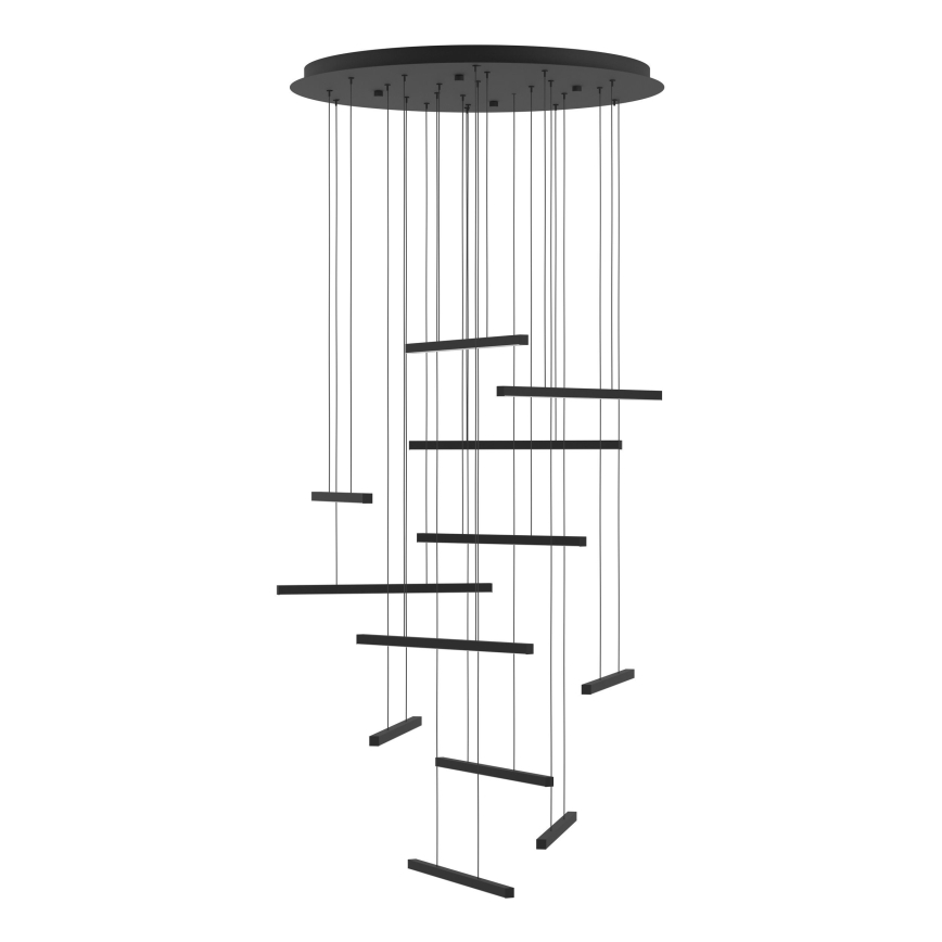 Eglo - Светодиодная подвесная люстра с регулированием яркости 12xLED/8,4W/230V 3000K черная