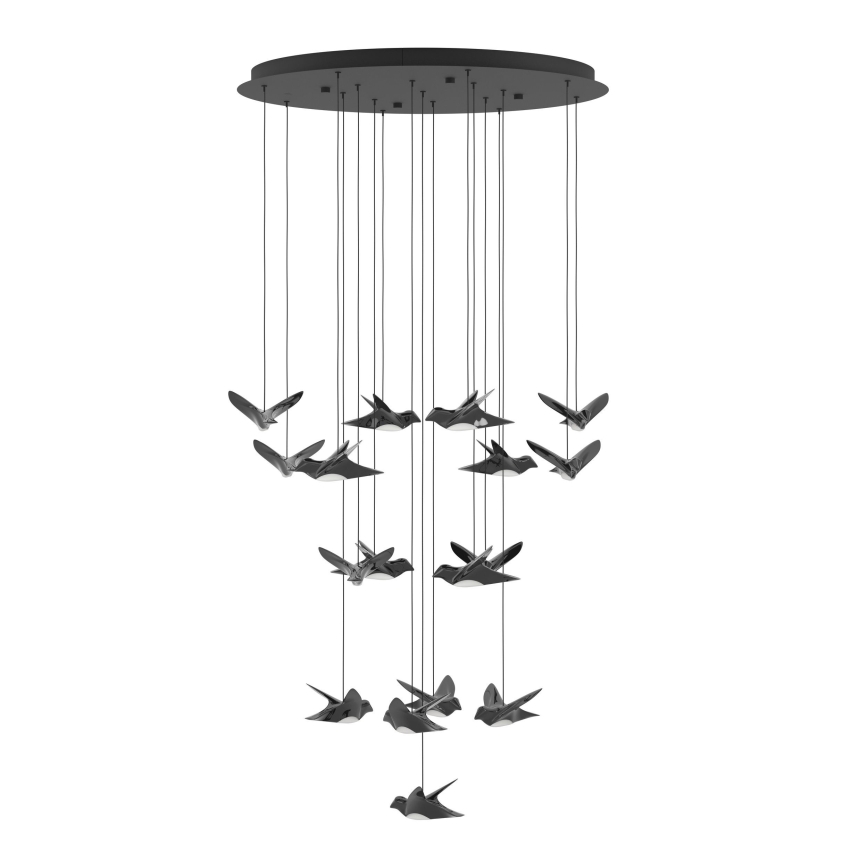 Eglo - Светодиодная подвесная люстра с регулированием яркости 17xLED/3W/230V 3000K черный