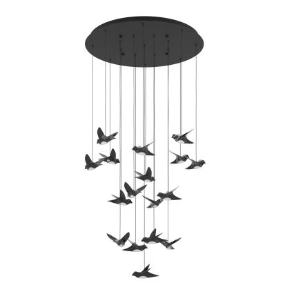 Eglo - Світлодіодна підвісна люстра з регулюванням яскравості 17xLED/3W/230V 3000K чорний