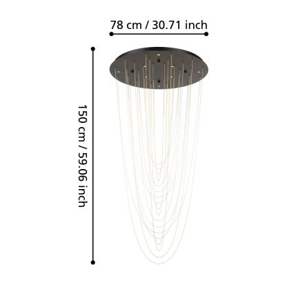 Eglo - Светодиодный потолочный светильник с регулированием яркости 8xLED/4,2W/230V 3000K