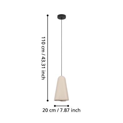 Eglo - Подвесная люстра 1xE27/40W/230V бежевый