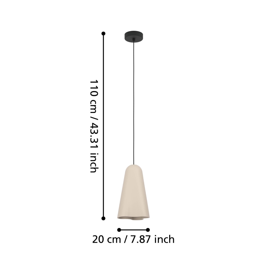 Eglo - Подвесная люстра 1xE27/40W/230V бежевый