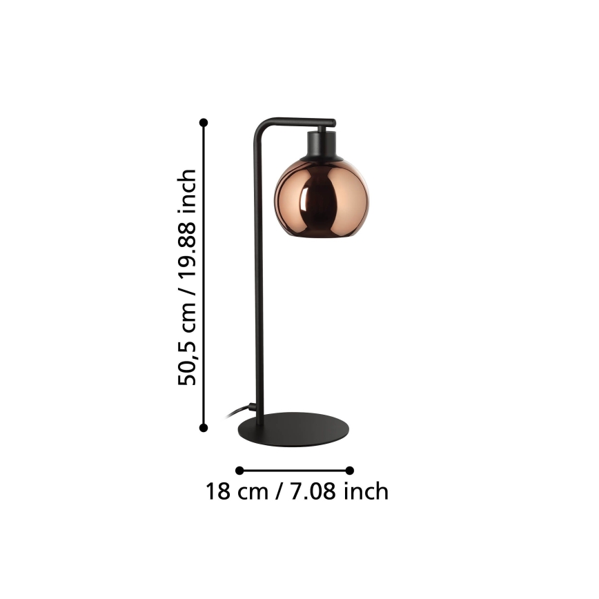 Eglo - Настольная лампа 1xE27/40W/230V медный