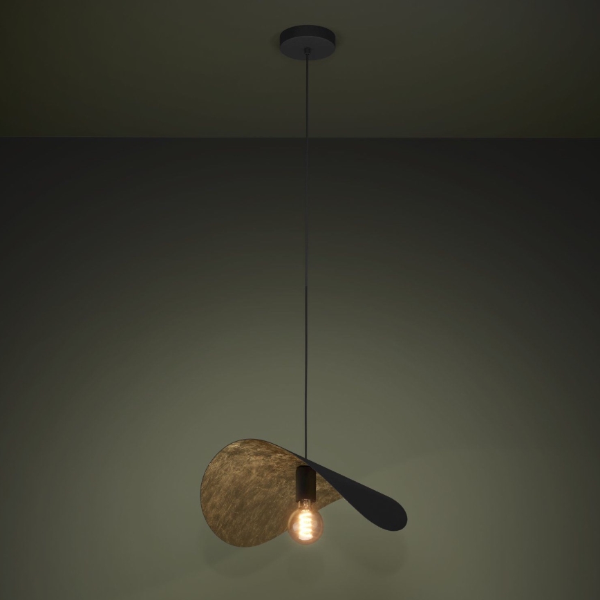 Eglo - Підвісна люстра 1xE27/40W/230V 53 см чорний/золотий