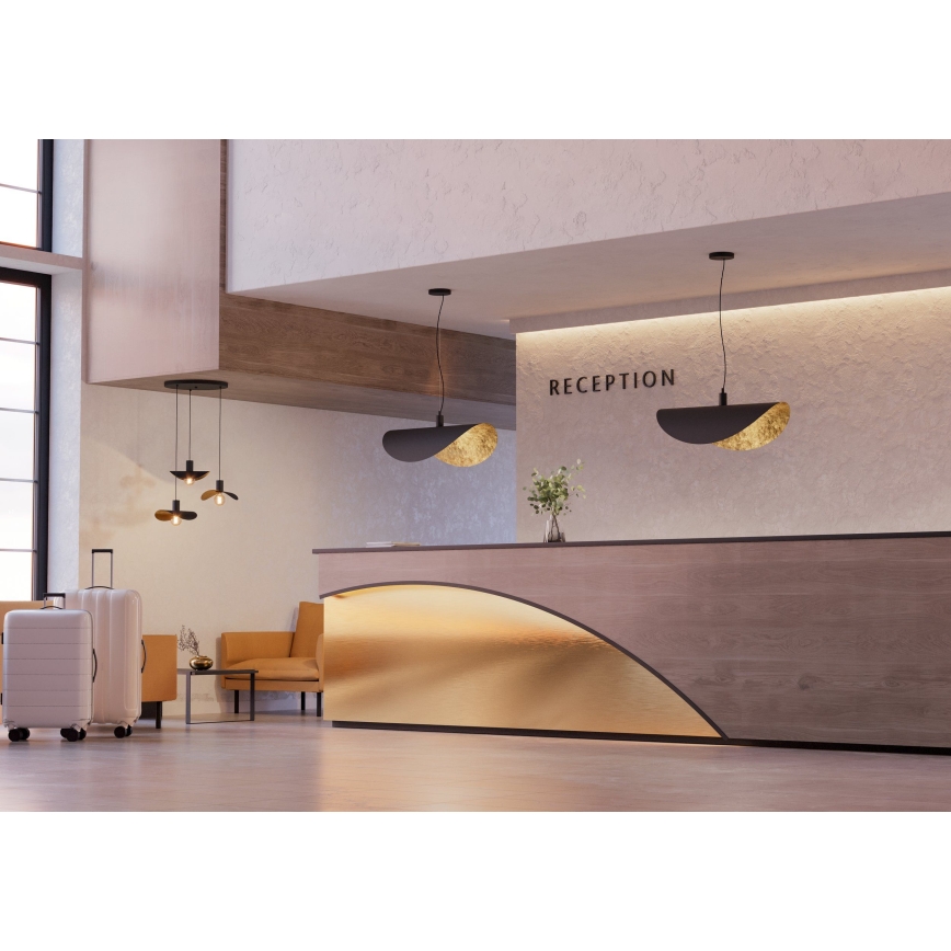 Eglo - Підвісна люстра 3xE27/40W/230V чорний/золотий