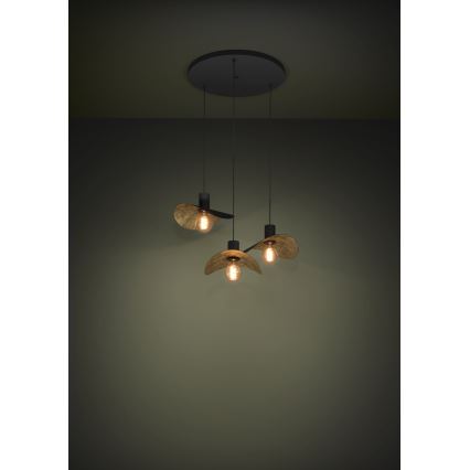 Eglo - Подвесная люстра 3xE27/40W/230V черный/золотистый