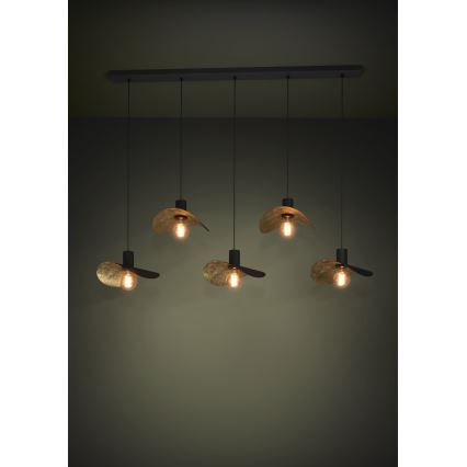 Eglo - Підвісна люстра 5xE27/40W/230V чорний/золотий