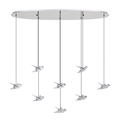 Eglo - Светодиодная подвесная люстра с регулированием яркости 8xLED/4,2W/230V 3000K блестящий хром