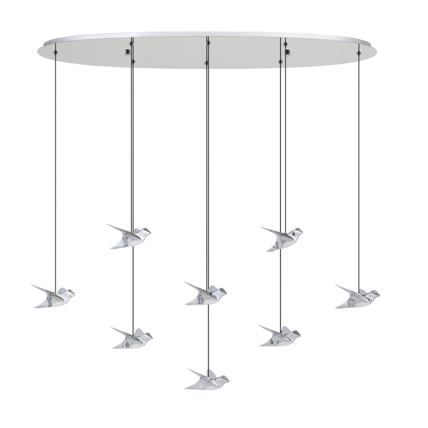 Eglo - Светодиодная подвесная люстра с регулированием яркости 8xLED/4,2W/230V 3000K блестящий хром