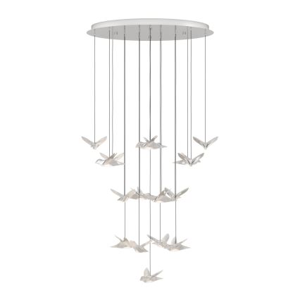 Eglo - Светодиодная подвесная люстра с регулированием яркости 17xLED/3W/230V 3000K блестящий хром
