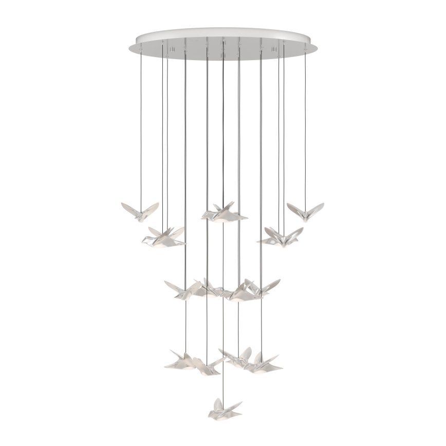 Eglo - Светодиодная подвесная люстра с регулированием яркости 17xLED/3W/230V 3000K блестящий хром