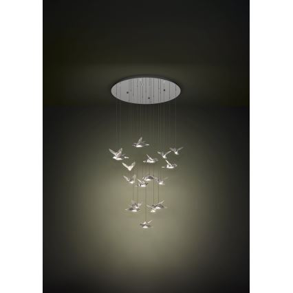Eglo - Світлодіодна підвісна люстра з регулюванням яскравості 17xLED/3W/230V 3000K глянцевий хром