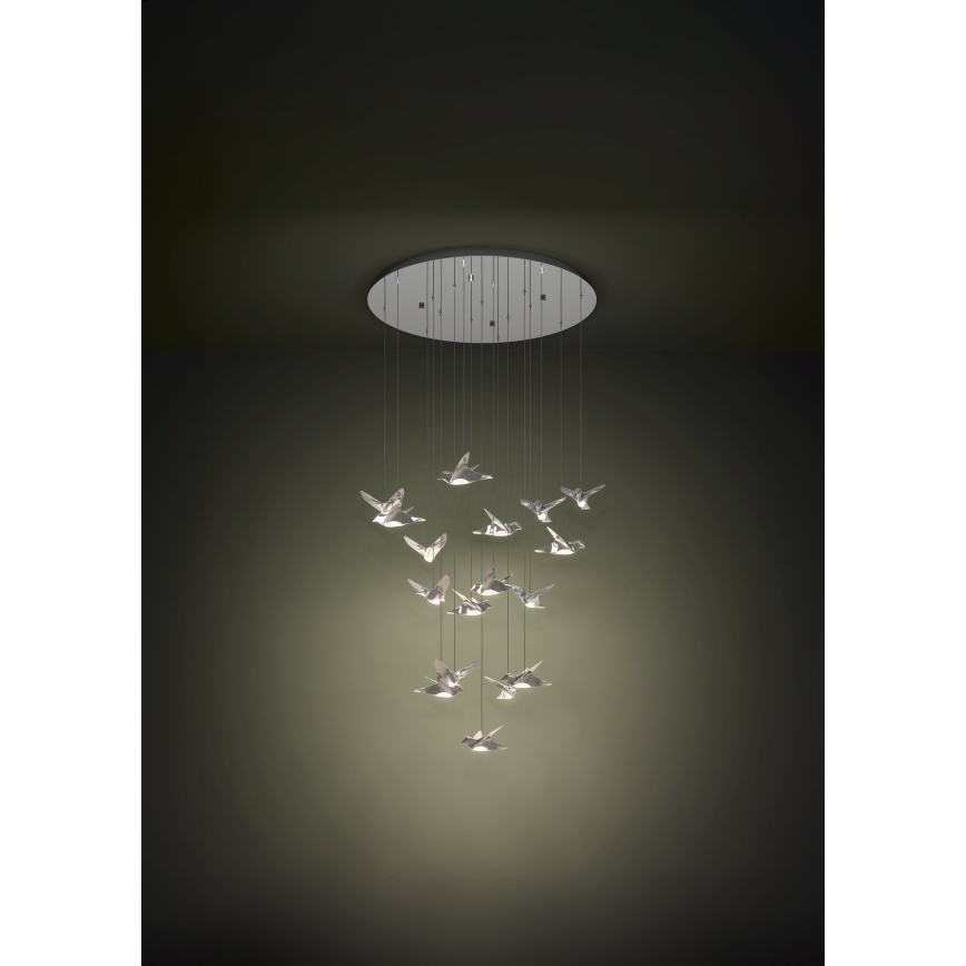Eglo - Світлодіодна підвісна люстра з регулюванням яскравості 17xLED/3W/230V 3000K глянцевий хром