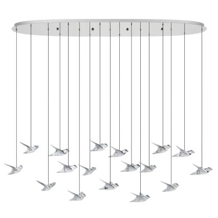 Eglo - Светодиодная подвесная люстра с регулированием яркости 17xLED/3W/230V 3000K блестящий хром