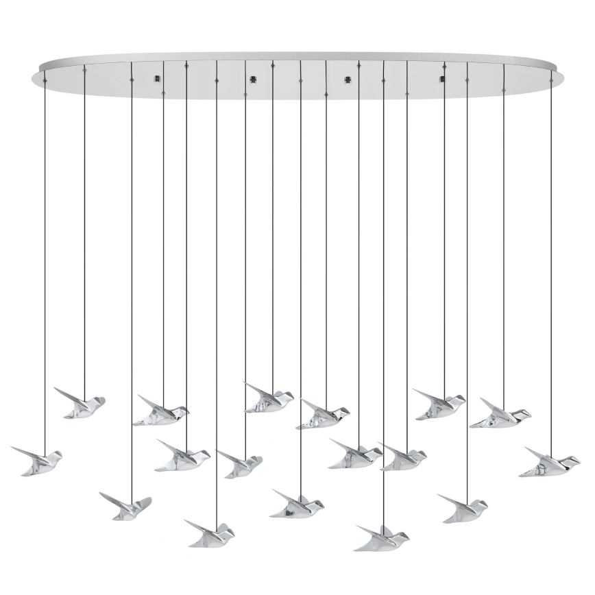 Eglo - Светодиодная подвесная люстра с регулированием яркости 17xLED/3W/230V 3000K блестящий хром