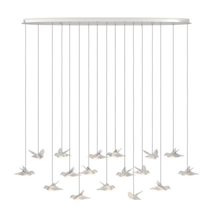 Eglo - Светодиодная подвесная люстра с регулированием яркости 17xLED/3W/230V 3000K блестящий хром