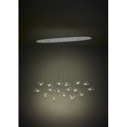 Eglo - Світлодіодна підвісна люстра з регулюванням яскравості 17xLED/3W/230V 3000K глянцевий хром