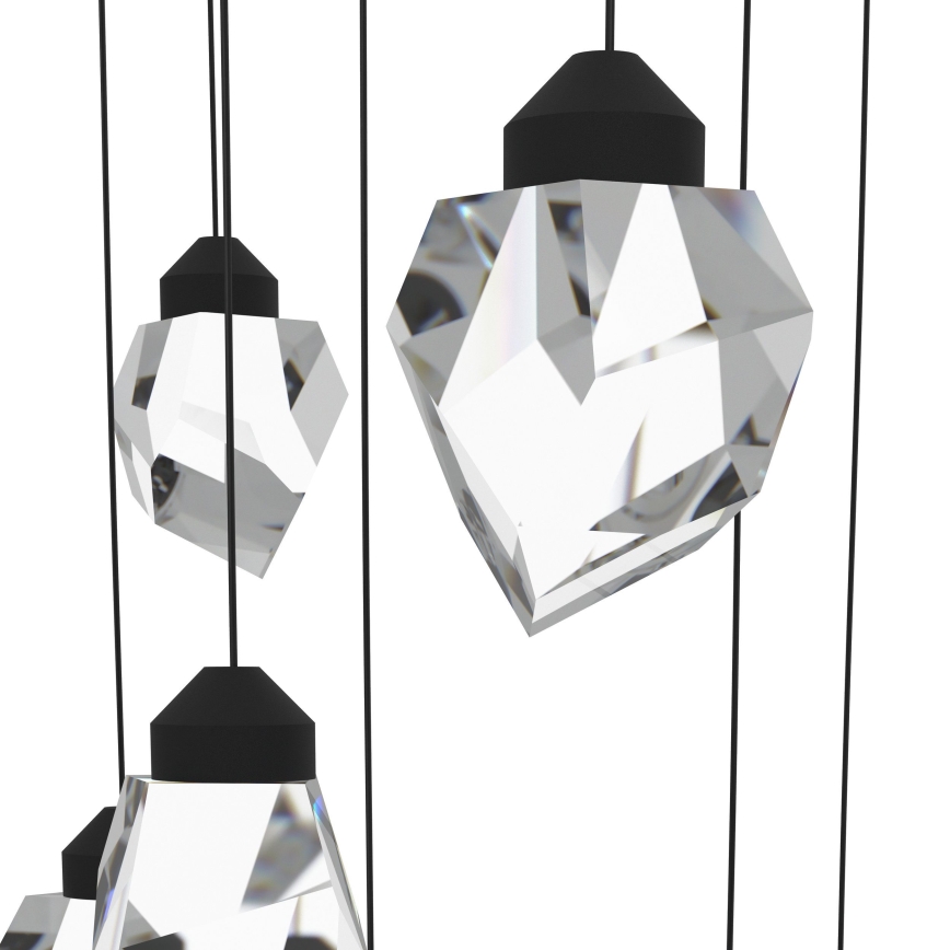 Eglo - Светодиодная подвесная люстра с регулированием яркости 10xLED/3W/230V 3000K черная/прозрачная