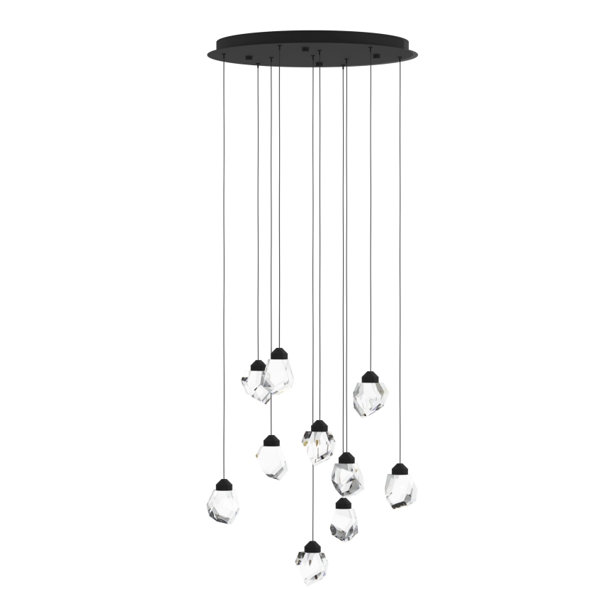 Eglo - Світлодіодна підвісна люстра з регулюванням яскравості 10xLED/3W/230V 3000K чорний/прозорий