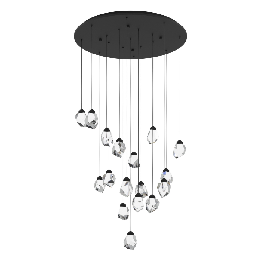 Eglo - Светодиодная подвесная люстра с регулированием яркости 17xLED/3W/230V 3000K черный/прозрачный