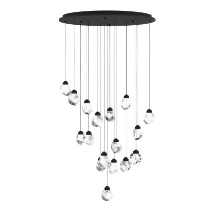 Eglo - Світлодіодна підвісна люстра з регулюванням яскравості 17xLED/3W/230V 3000K чорний/прозорий
