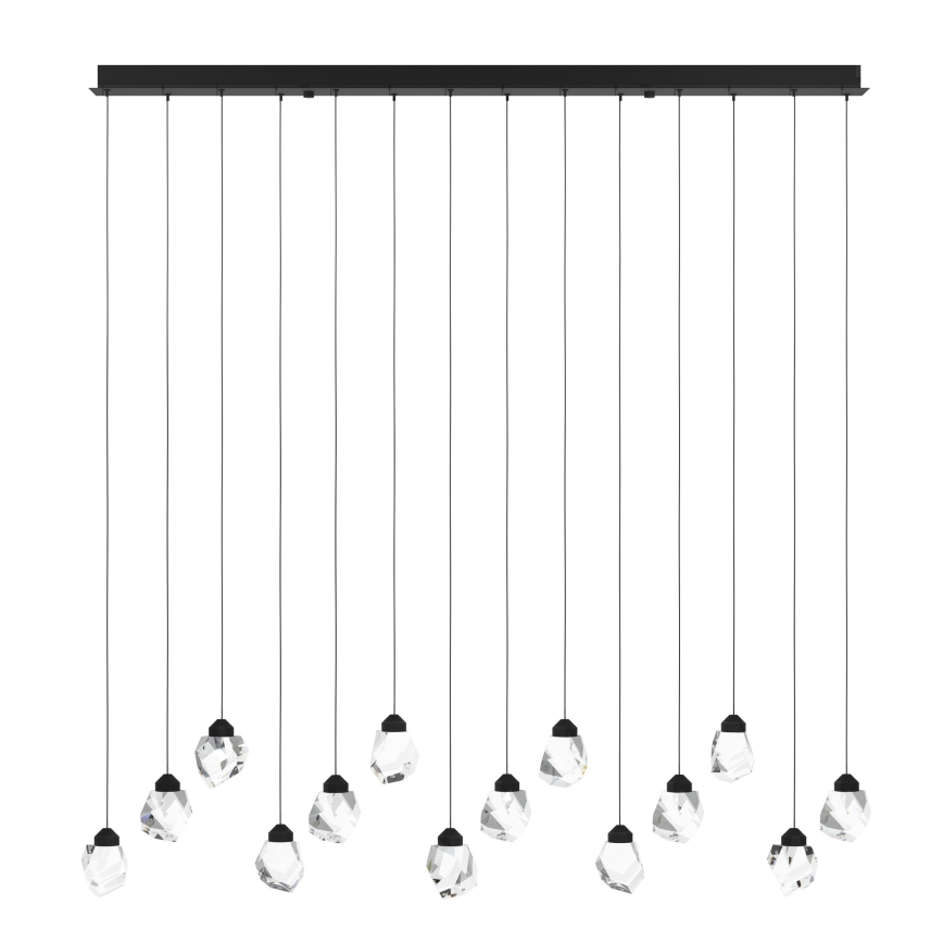 Eglo - Светодиодная подвесная люстра с регулированием яркости 14xLED/3W/230V 3000K черный/прозрачный