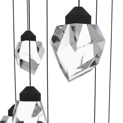 Eglo - Світлодіодна підвісна люстра з регулюванням яскравості 14xLED/3W/230V 3000K чорний/прозорий