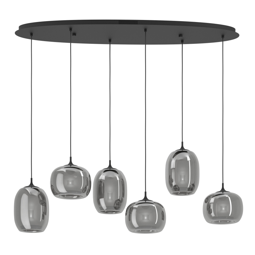 Eglo - Светодиодная подвесная люстра с регулированием яркости 6xLED/3,7W/230V 2700-6500K дымчатый + дистанционное управление