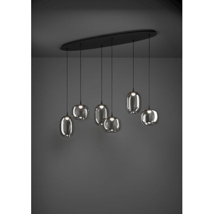 Eglo - Светодиодная подвесная люстра с регулированием яркости 6xLED/3,7W/230V 2700-6500K дымчатый + дистанционное управление