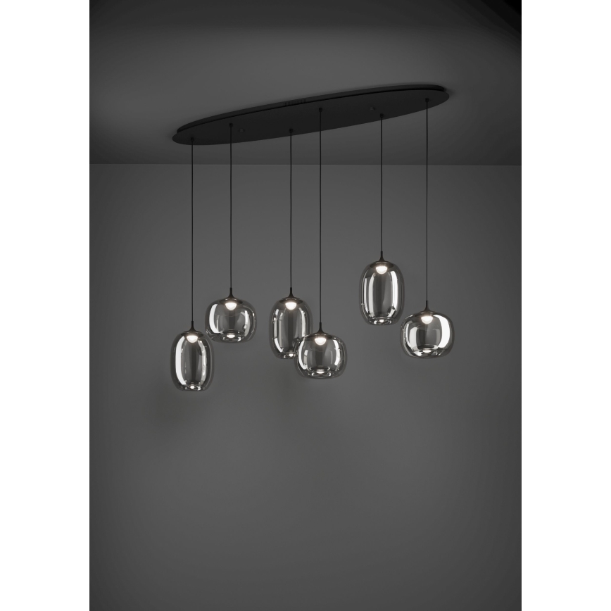 Eglo - Светодиодная подвесная люстра с регулированием яркости 6xLED/3,7W/230V 2700-6500K дымчатый + дистанционное управление