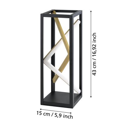 Eglo - Светодиодная настольная лампа с регулированием яркости LED/21W/230V 2700-6500K черный/золотистый + дистанционное управление