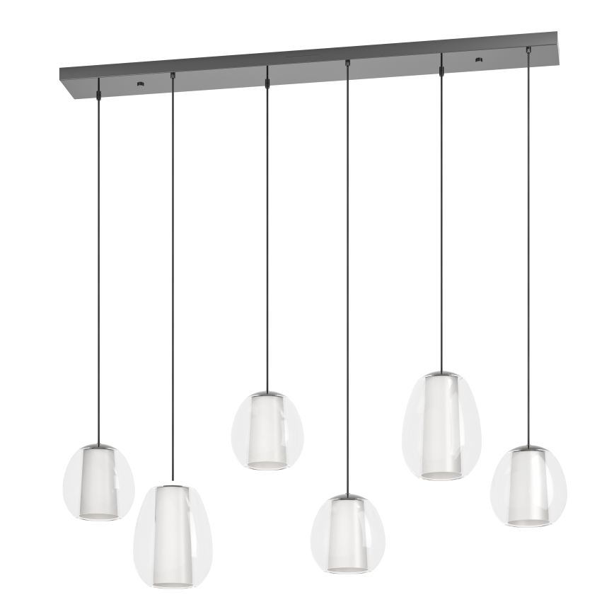 Eglo - димована LED-люстра на тросі 2xLED/7W/230V + 4xLED/5,5W + 6xLED/1,6W глянцевий хром